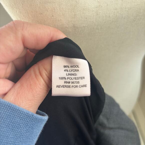 Rebecca Taylor Gray Puff Sleeve Fitted Blazer Peplum Jeweled Buttons Twee Career - Picture 8 of 9